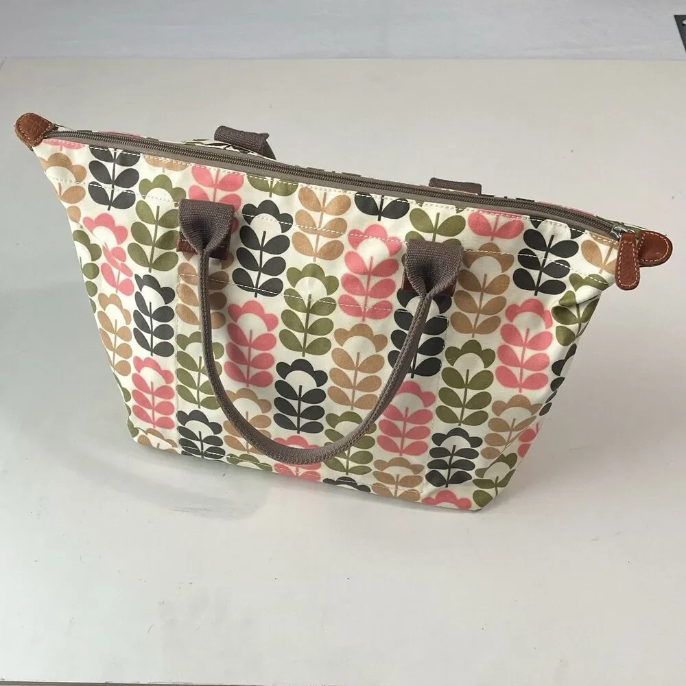 ORLA KIELY ETC floral stem print laminate canvas large tote handbag